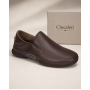 pantofi barbati maro din piele naturala fara siret cu talpa flexibila SCV549MEL